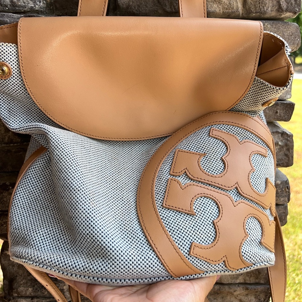 Tory burch canvas backpack